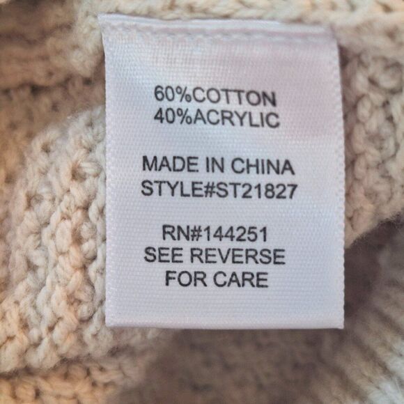 Sincerely Jules Wide Leg Boho Beach Pants Cream Chunky Thermal Knit Cotton XS - Picture 7 of 16